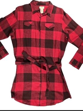 button up flannel dress